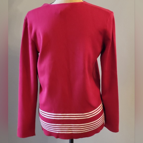 Ralph Lauren medium petite red silk cardigan - Picture 4 of 8